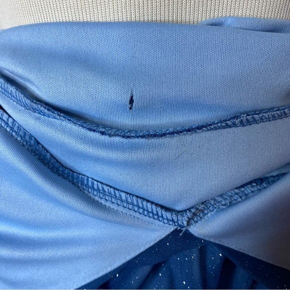 Vintage Finesse Blue Glittery Halter Cocktail Dress - Picture 8 of 10